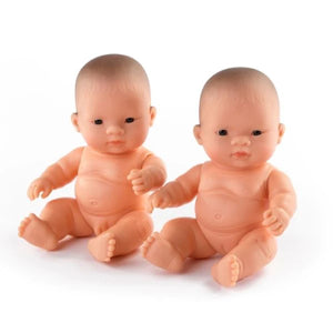 Miniland Doll Anatomically Correct Baby, Caucasian Asian Girl 21cm