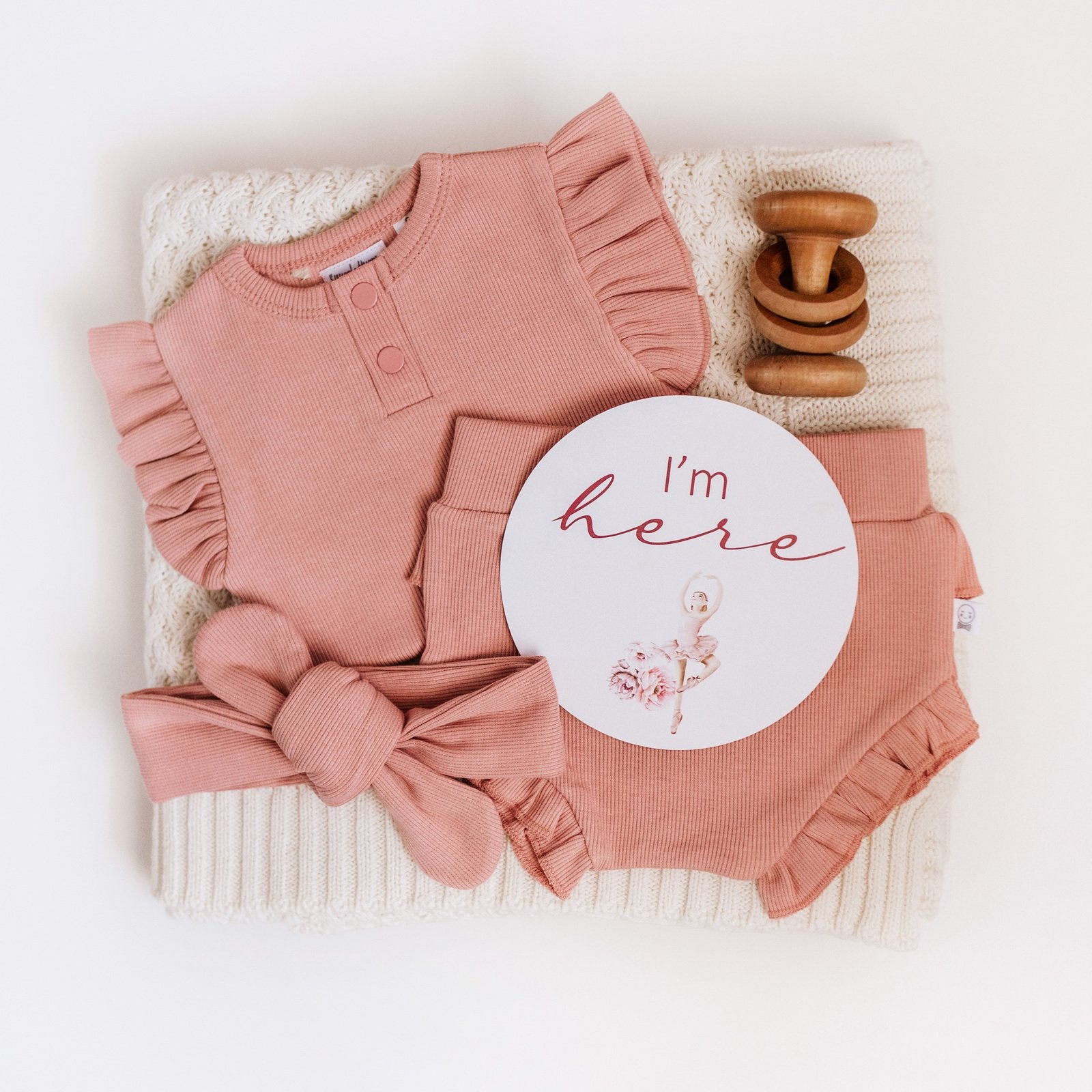 Snuggle Hunny Short Sleeve Bodysuit Rose