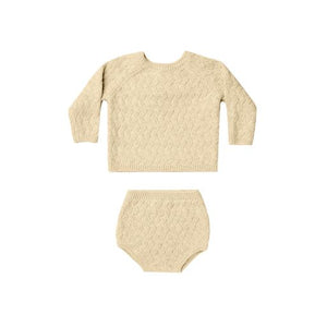 Quincy Mae Mira Knit Set - Yellow, Ivory and Latte