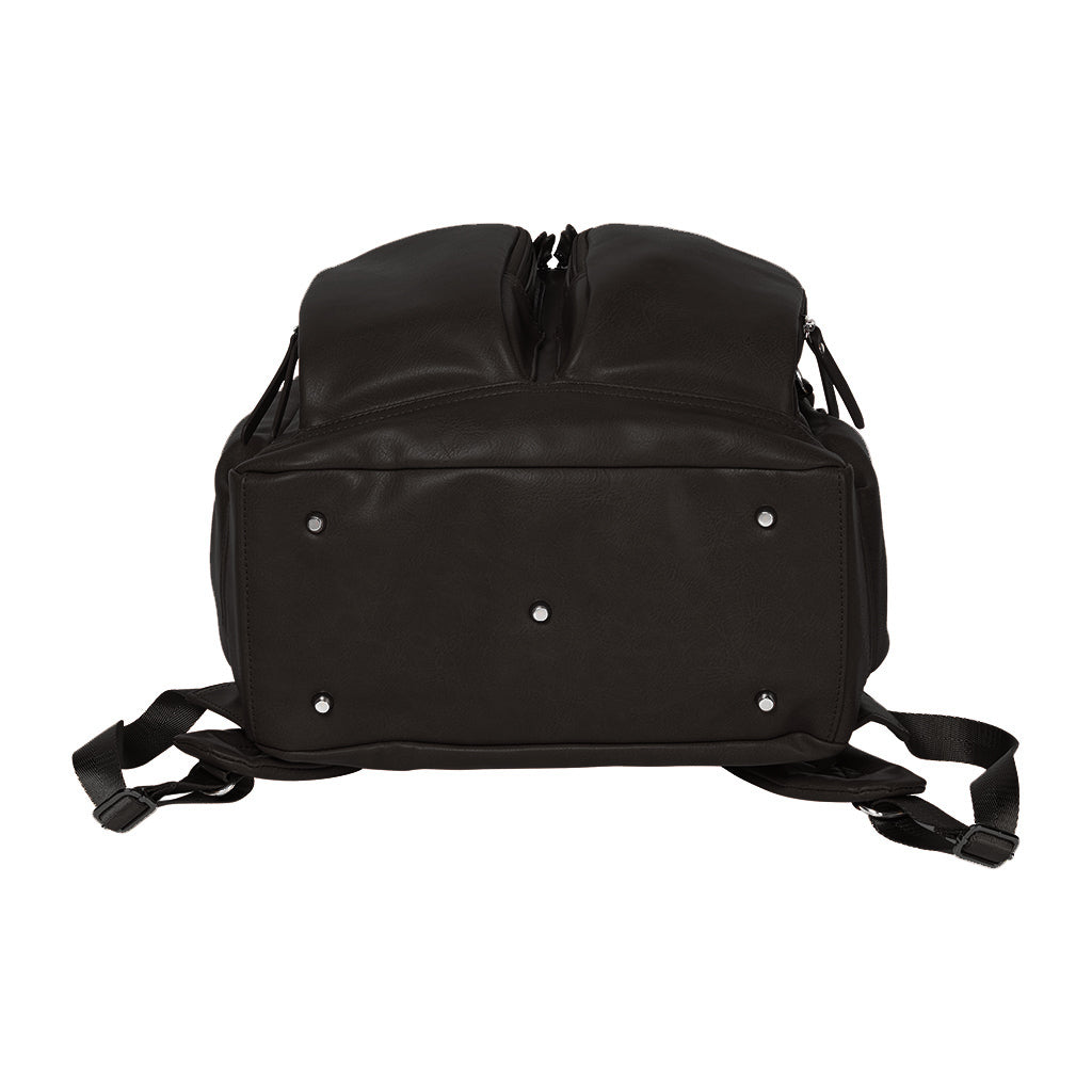 OiOi Faux Leather Nappy Backpack - Black