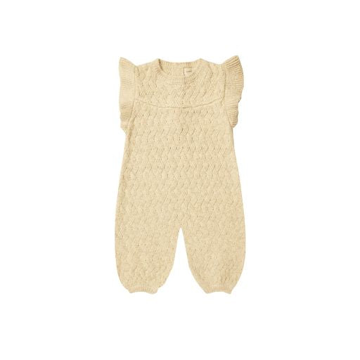 Quincy Mae Mira Knit Romper - Yellow, Ivory and Latte