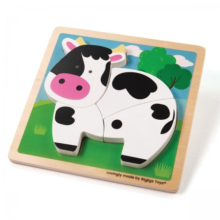 BIGJIGS -  Chunky Lift Out Puzzle - Cow