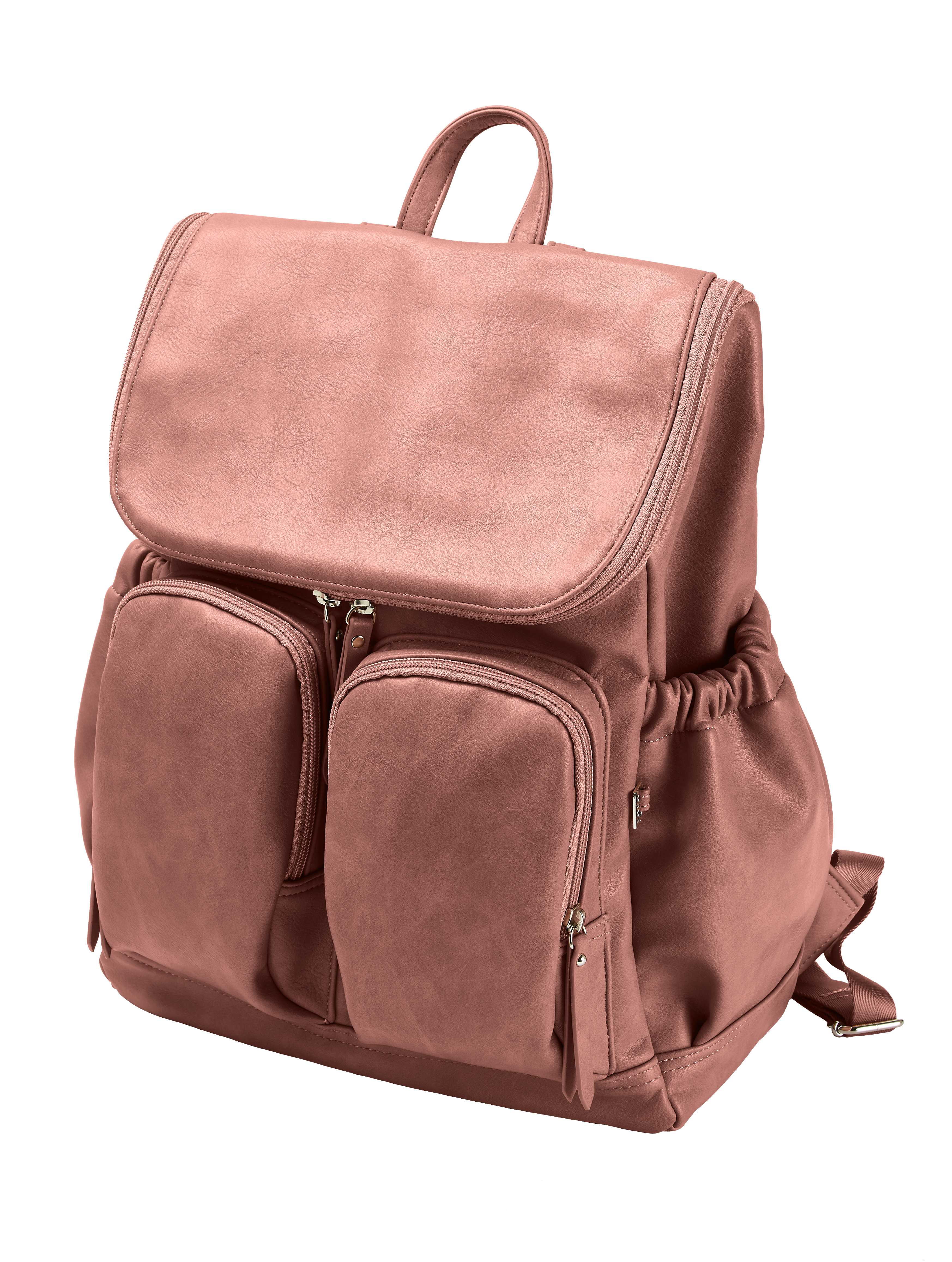 OiOi Faux Leather Nappy Backpack - Dusty Rose