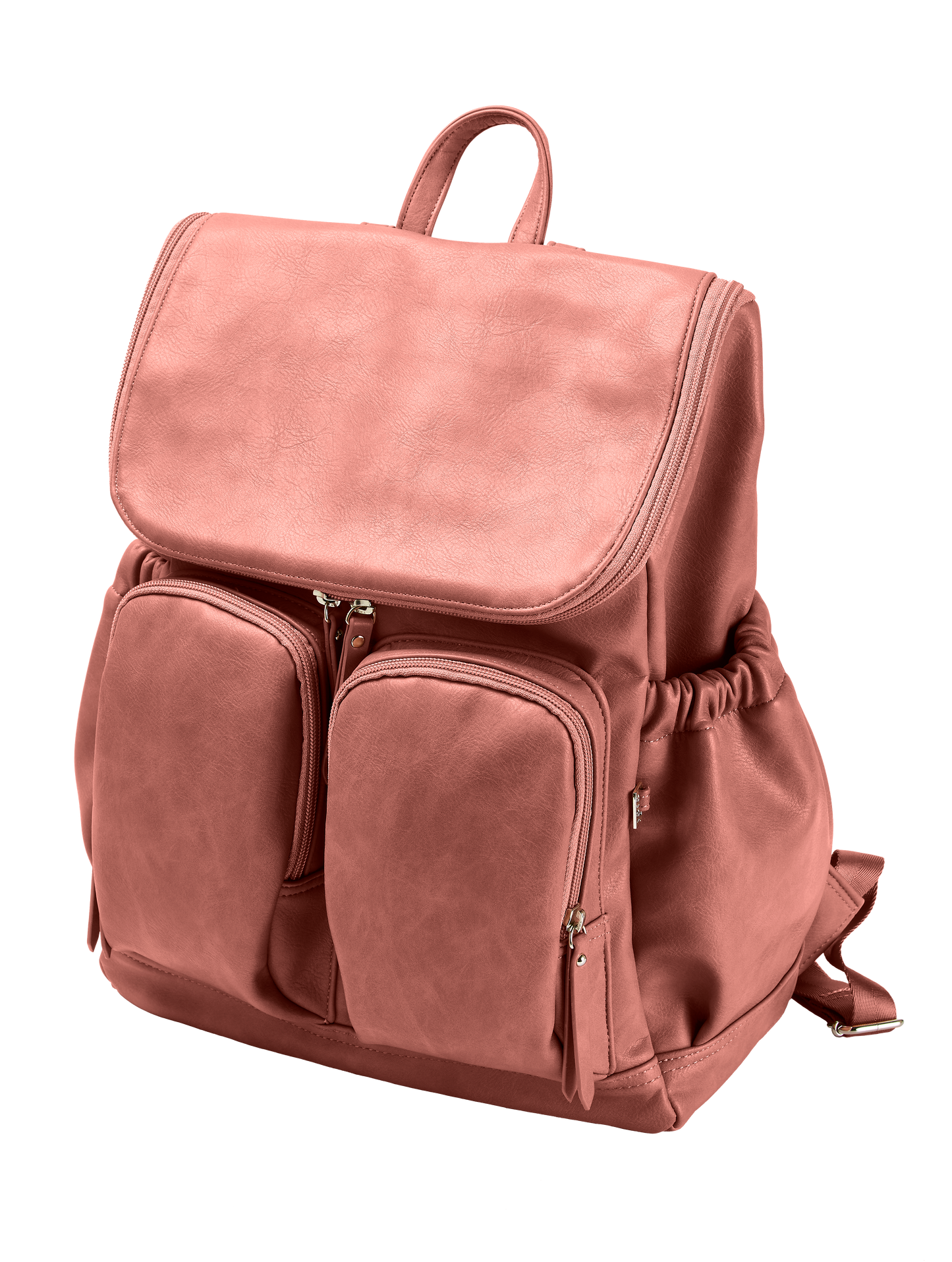 OiOi Faux Leather Nappy Backpack - Dusty Rose