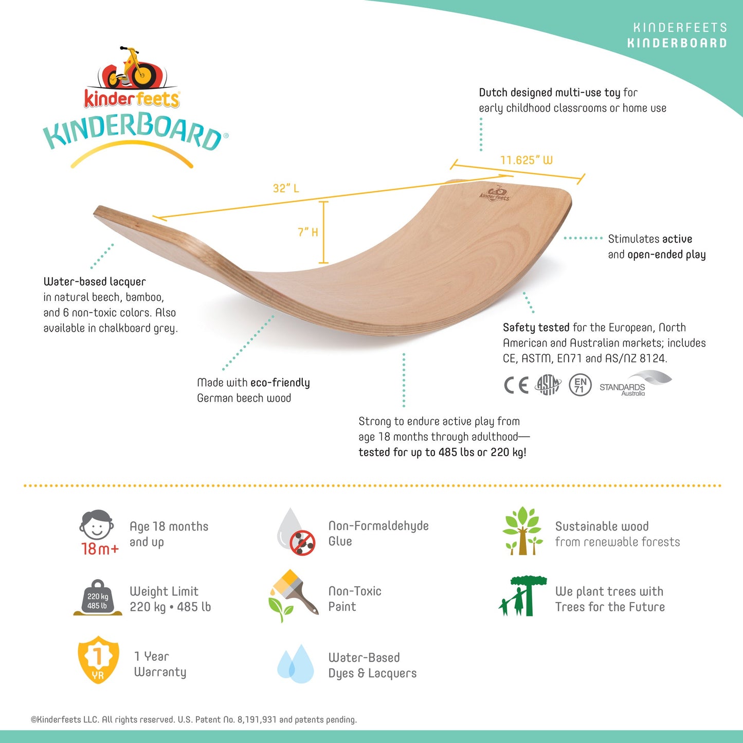 Kinderfeets Balance Board Mustard - (PICK UP ONLY NO POSTAGE AVAILABLE)