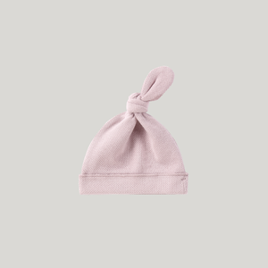 Susukoshi Organic Knotted Hat.  Pale Lilac (Pointelle)