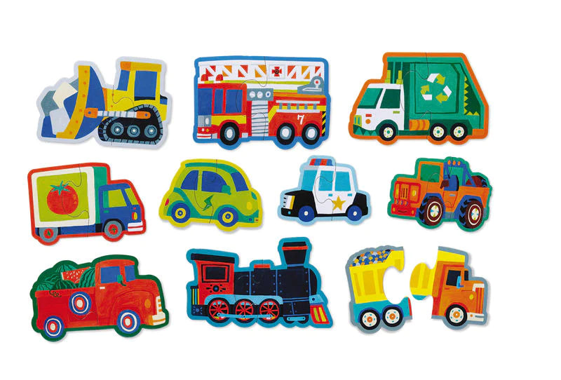 Crocodile Creek Let's Begin 2 Pce Puzzle - Vehicles