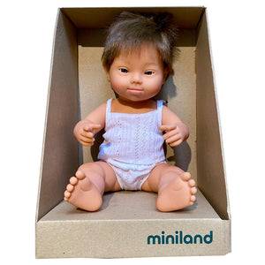 Miniland Doll Anatomically Correct Down Syndrome Caucasion Boy 38cm