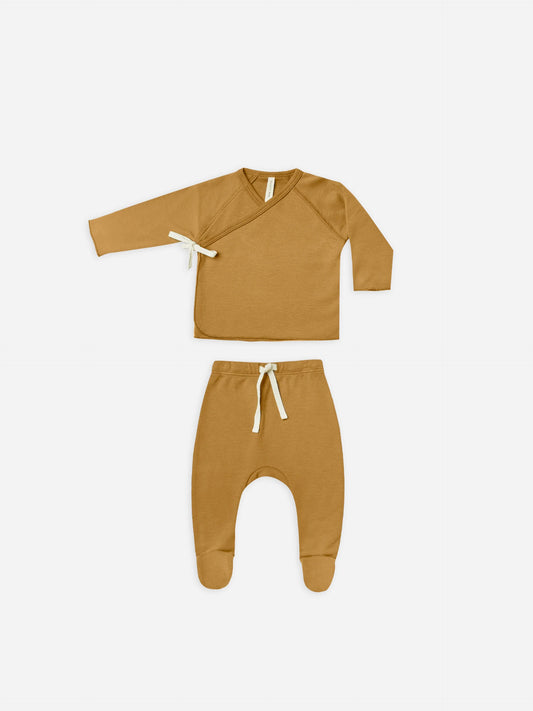Quincy Mae Kimono Top + Footed Pant - Ocre