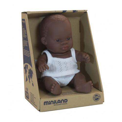 Miniland Doll Anatomically Correct Baby, African Boy 21cm