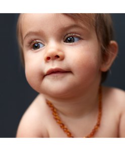 Nature Baby Amber Teething Necklace - Cognac and Amber