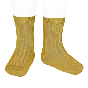 Condor - Ribbed Ankle Socks. Mustard 2016/4 COL 645