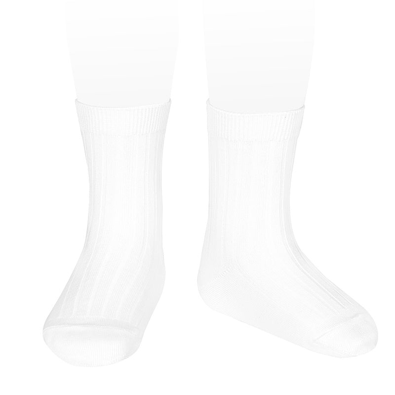 Condor - Ribbed Ankle Socks. White 2016/4 Col 200