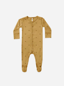 Quincy Mae - Full Snap Footie Suns Ocre