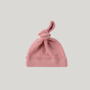Susukoshi Organic Knotted Hat.  Pink Clay