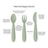 EzPz Happy Utensils Spoon, Fork and Knife Sage