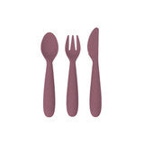 EzPz Happy Utensils Spoon, Fork and Knife Mauve