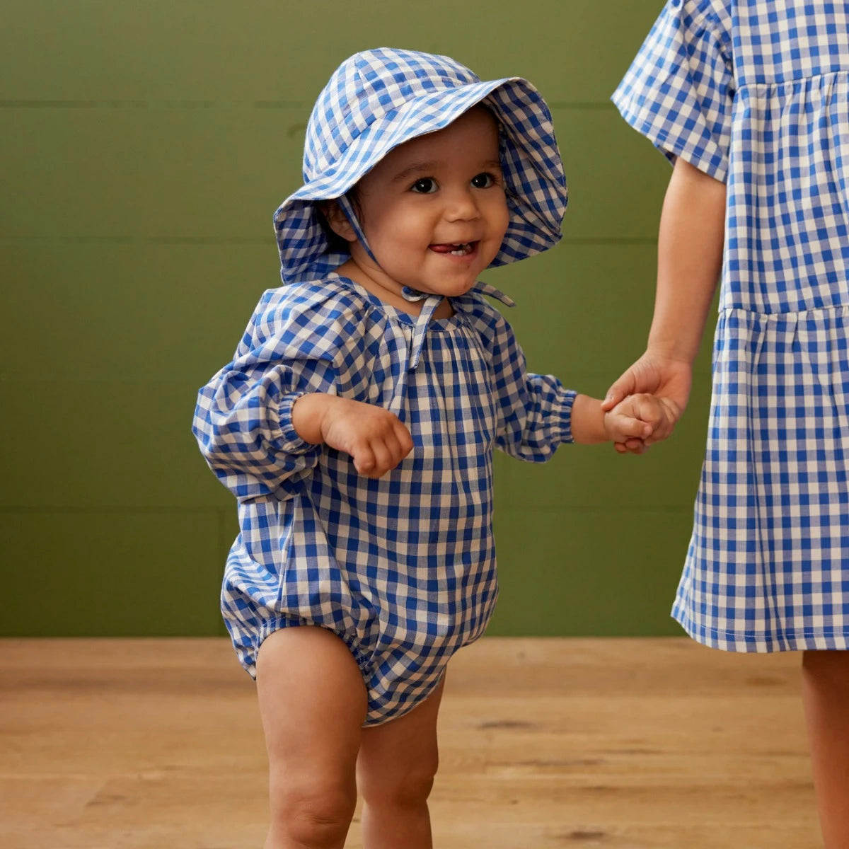 Nature Baby Meadow Bodysuit Gingham Isle Blue Check