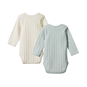 Nature Baby Long Sleeve Bodysuit 2 pack - Natural/Sea