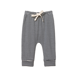 Nature Baby Cotton Drawstring Pants - Navy Stripe