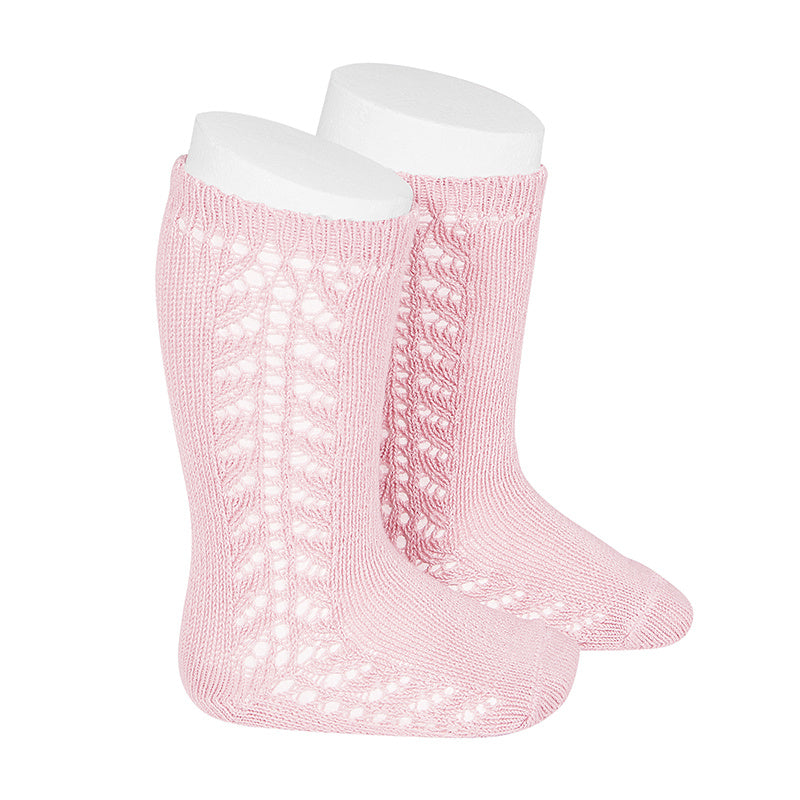 Condor - Knee High Openwork Socks. Pink 2592/2 COL 500