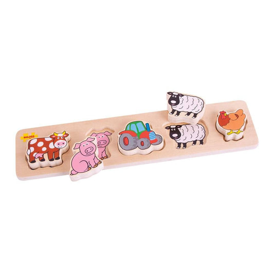 BIGJIGS -  Chunky Lift and Match Farm Puzzle