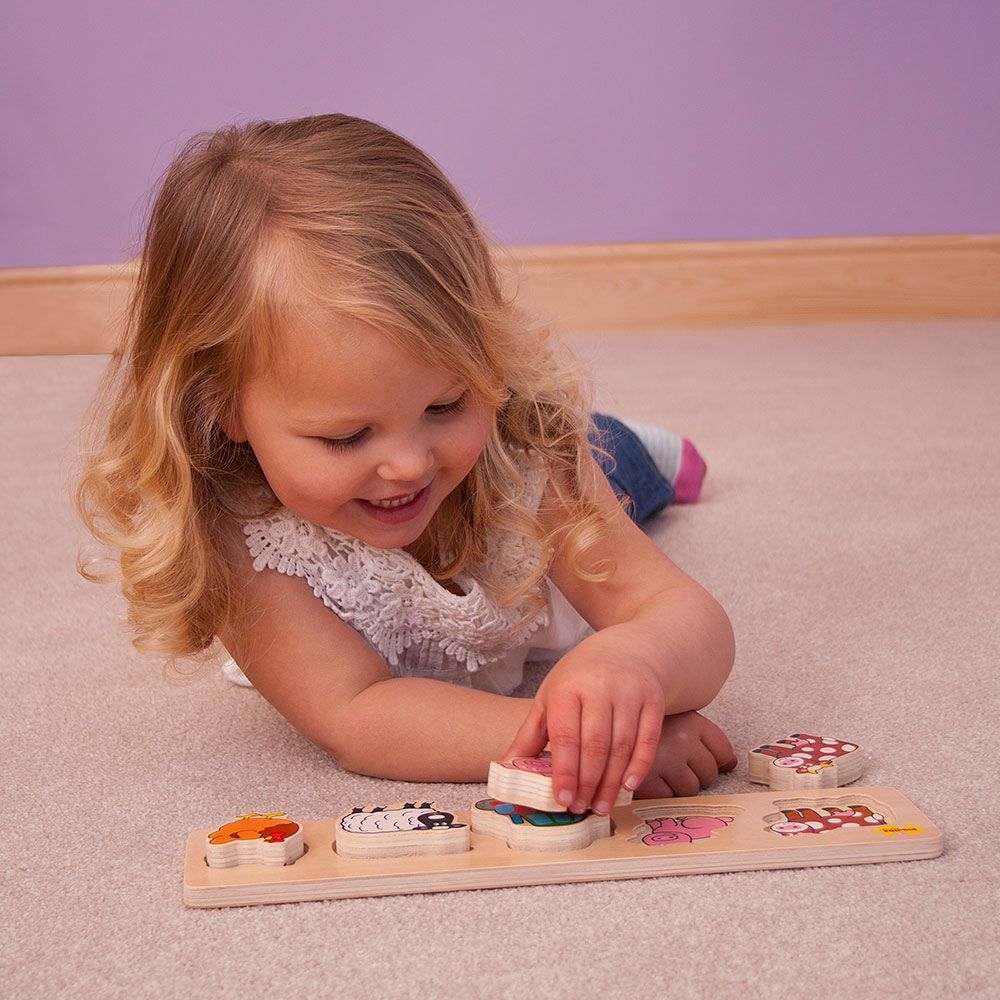 BIGJIGS -  Chunky Lift and Match Farm Puzzle