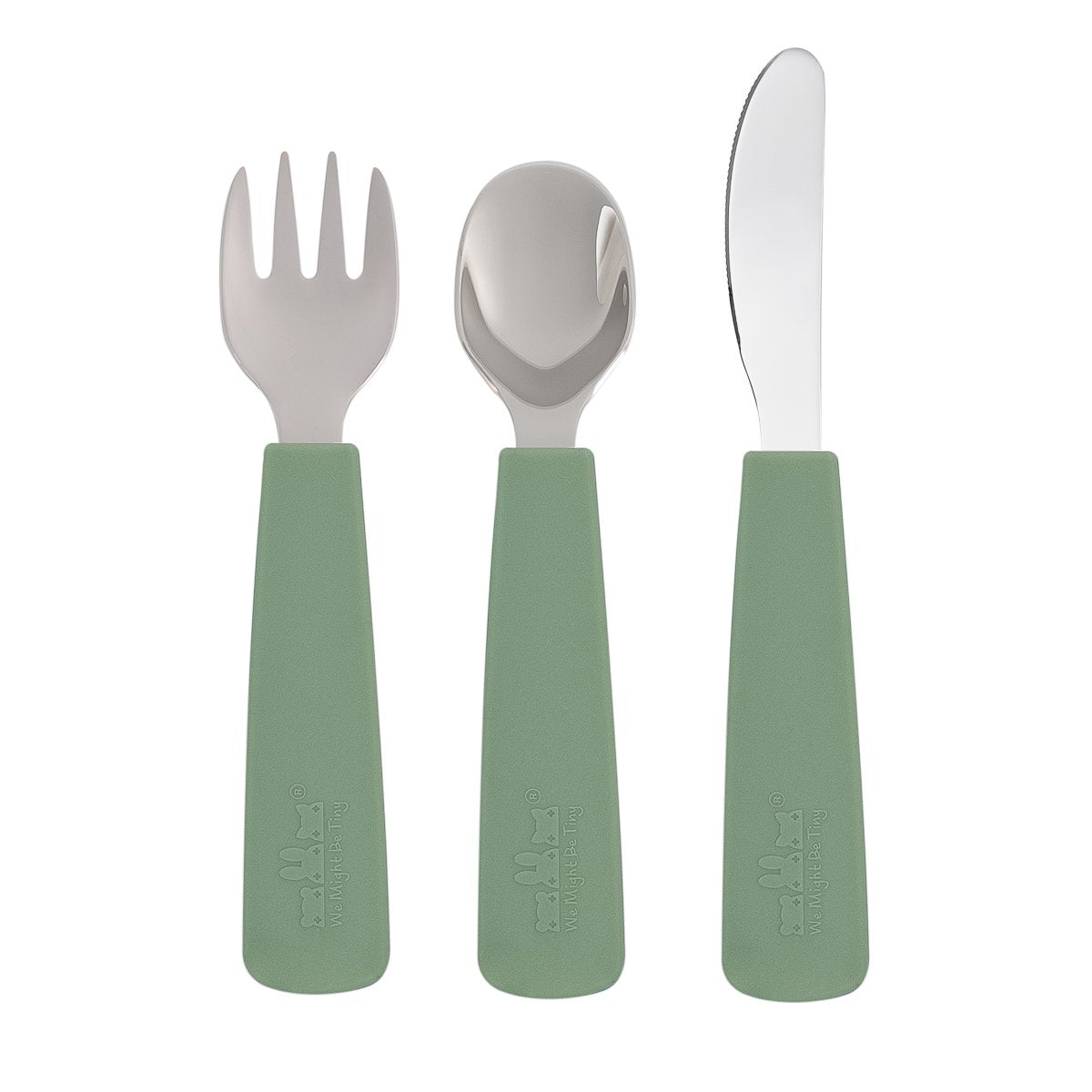 We Might Be Tiny Toddler Feedie Cutlery Set. Sage