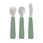 We Might Be Tiny Toddler Feedie Cutlery Set. Sage